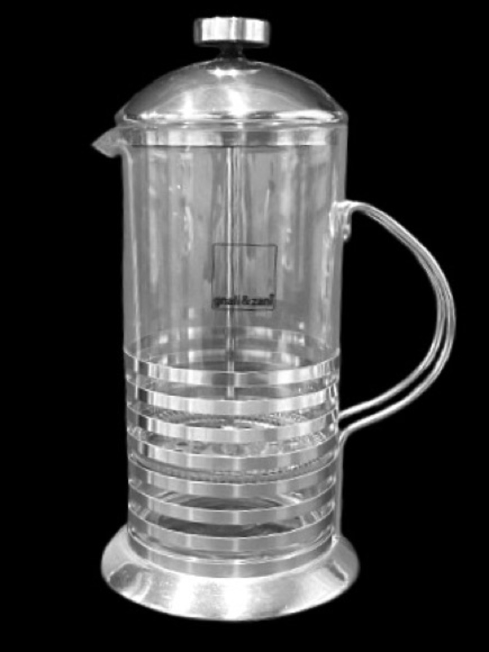Gnali & Zani Italian Design Fench Press Coffee Maker Chrome Glass 6 Cups 48 Oz